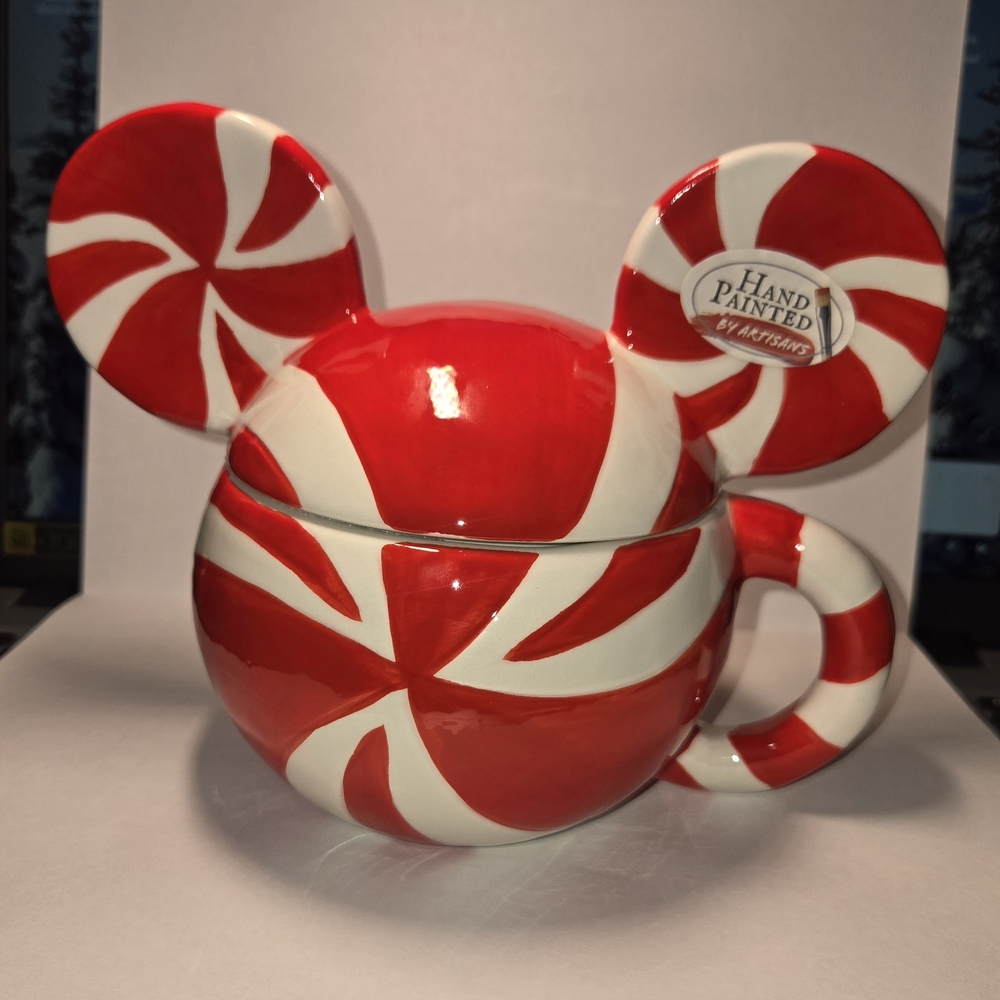 Disney Red and White Peppermint Mickey Holiday Decor
